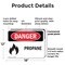 Signmission Propane Danger Sign, Plastic, 18in W x 12in L, 2PK OS-2PACK-DS-P-1218-L-2040 - alternate 5